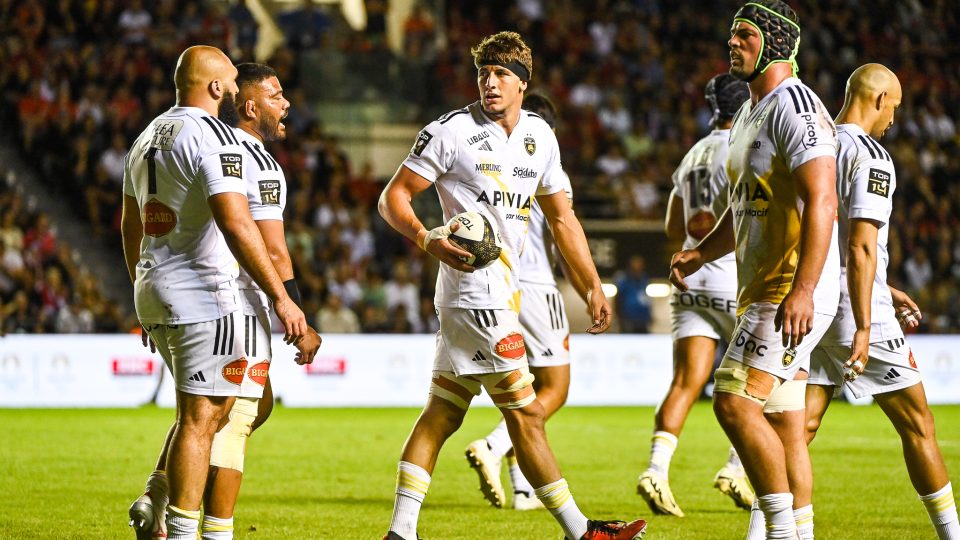 Oscar JEGOU of Stade Rochelais during the Playoffs Top 14 match between Toulon and La Rochelle at Stade Mayol on June 15, 2024 in Toulon, France.(Photo by Sylvain Thomas/FEP/Icon Sport)   - Photo by Icon Sport