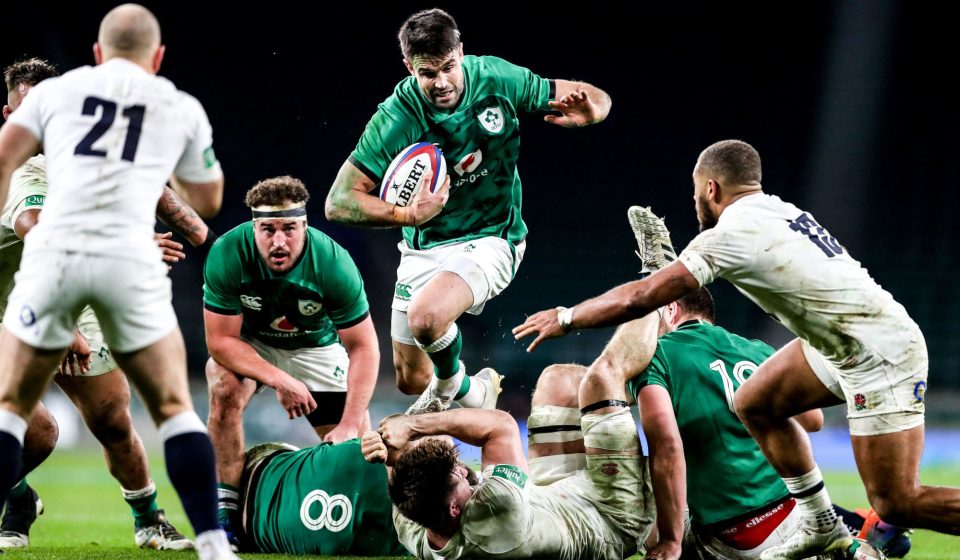 21 November 2020; Conor Murray of Ireland makes a break during the Autumn Nations Cup match between England and Ireland at Twickenham Stadium in London, England. Photo by Matt Impey/Sportsfile