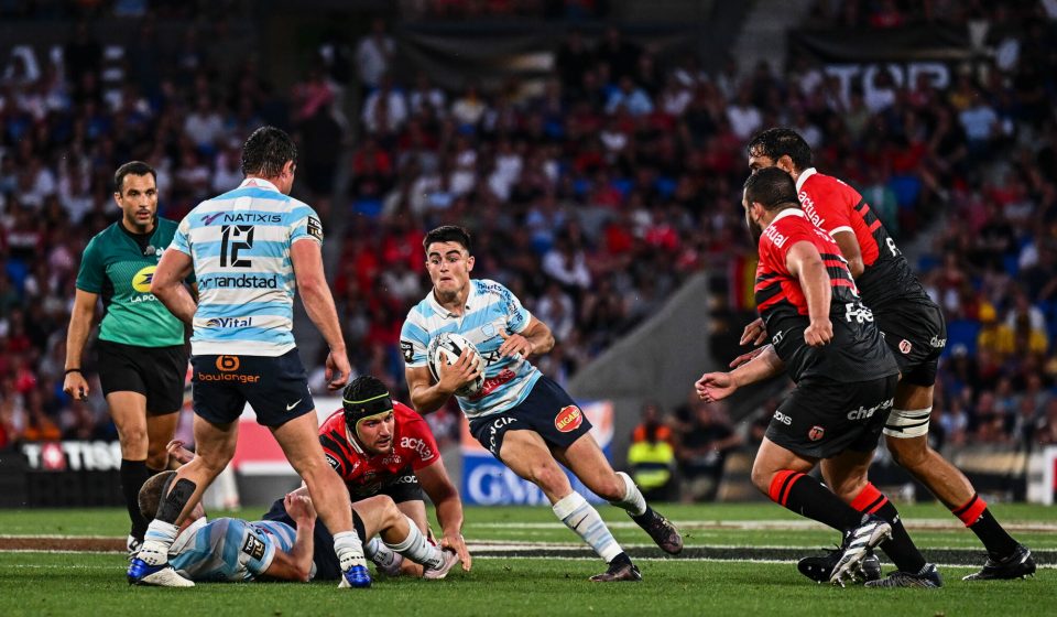 Nolann LE GARREC of Racing 92 during the Semi-Final Top 14 match between Toulouse and Racing 92 at Estadio Anoeta on June 9, 2023 in San Sebastian, Spain. (Photo by Anthony Bibard/FEP/Icon Sport)