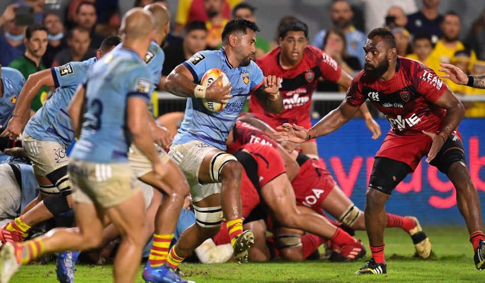 Genesis MAMEA LEMALU of Perpignan during the Top 14 match between Perpignan and Toulon  at Stade Aime Giral on September 25, 2021 in Perpignan, France. (Photo by Alexandre Dimou/Icon Sport)