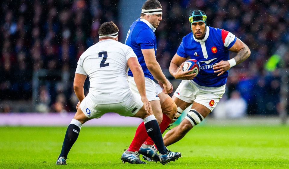 10th February 2019, Twickenham Stadium, London, England; Guinness Six Nations Rugby, England versus France; Sebastien Vahaamahina of France runs into the tackle from Jamie George of England