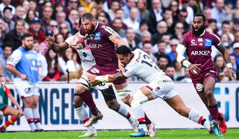 Scott HIGGINBOTHAM of Union Bordeaux Begles during the French Top 14 Rugby match between Union Bordeaux Begles and Lyon on February 15, 2020 in Begles, France. (Photo by Baptiste Fernandez/Icon Sport) - Scott HIGGINBOTHAM - Stade Chaban-Delmas - Bordeaux (France)