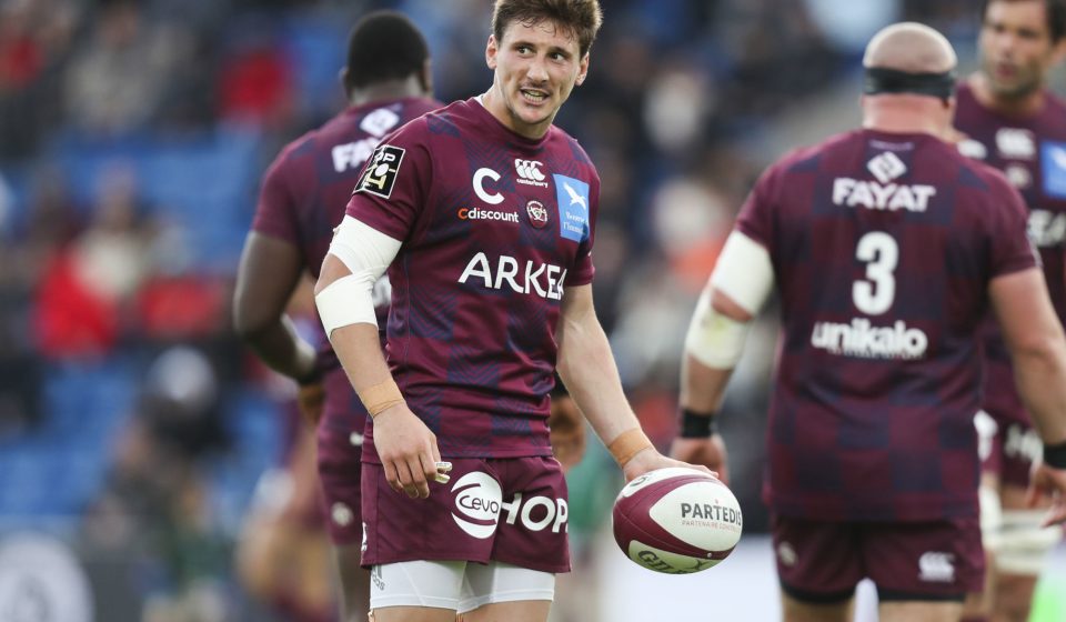 Baptiste Serin of Bordeaux during the Top 14 match between Bordeaux Begles and Perpignan at Stade Chaban-Delmas on April 6, 2019 in Bordeaux, France. (Photo by Manuel Blondeau/Icon Sport)