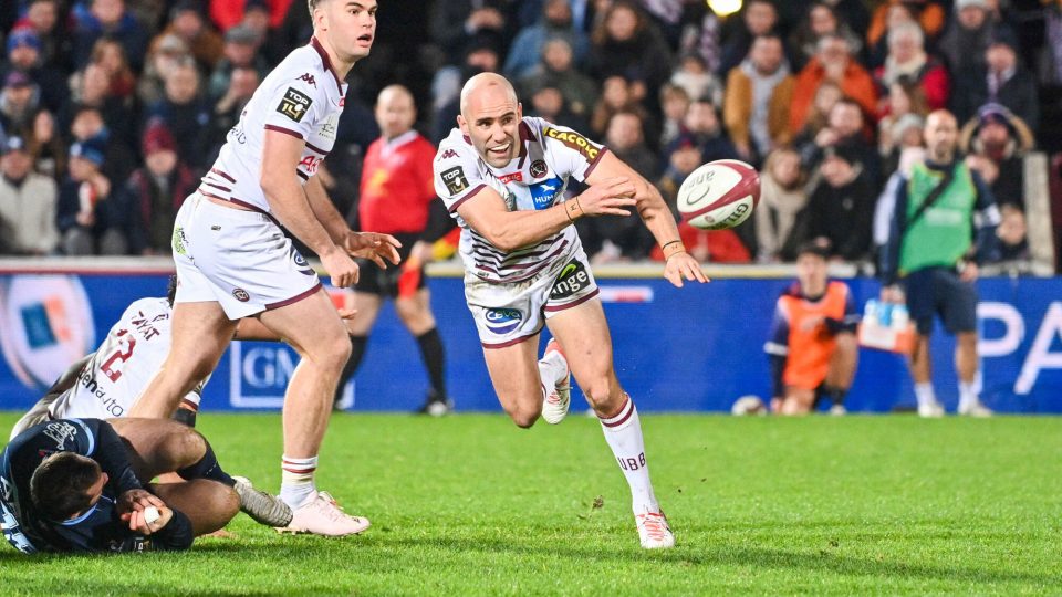 Maxime Lucu of UBB during the Top 14 match between Union Bordeaux Begles and Aviron Bayonnais at Stade Chaban-Delmas on January 6, 2024 in Bordeaux, France. (Photo by Loic Cousin/Icon Sport)