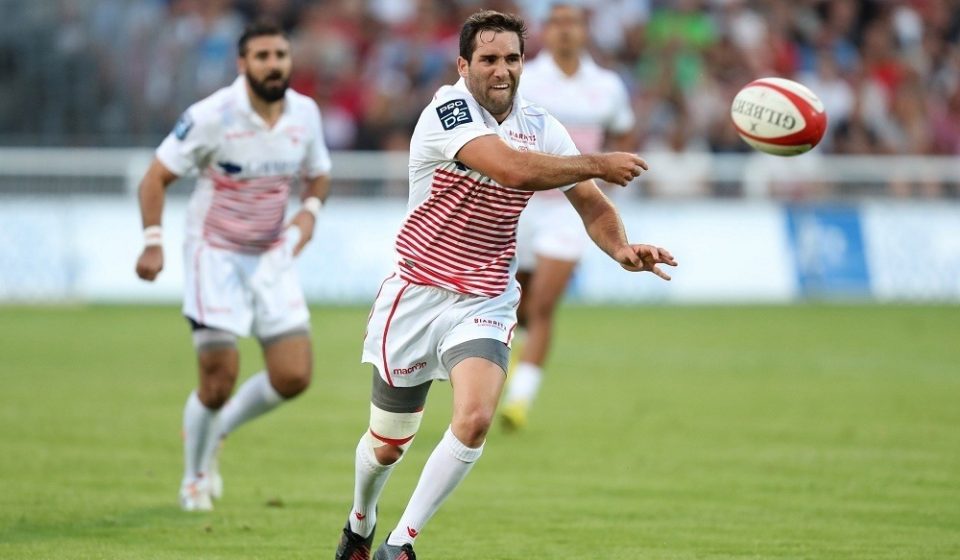 Maxime Lucu of Biarritz  during the French Pro D2 match between Biarritz and Narbonne on 26th August 2016